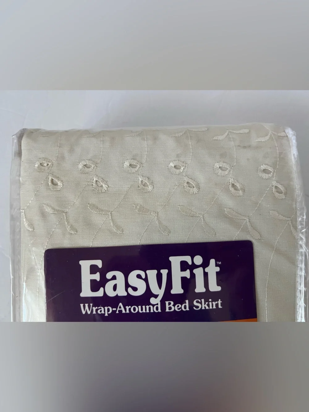 NEW Easy Fit Ivory Eyelet Wrap Around Bed Skirt Queen or King Size Mattresses